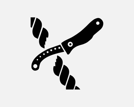 Folding Knife silhouette illustrationのイラスト素材