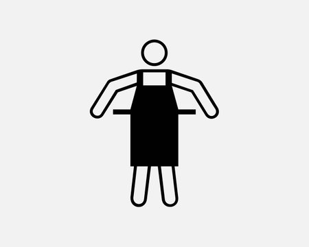 Wearing Apron Icon  silhouette illustrationのイラスト素材