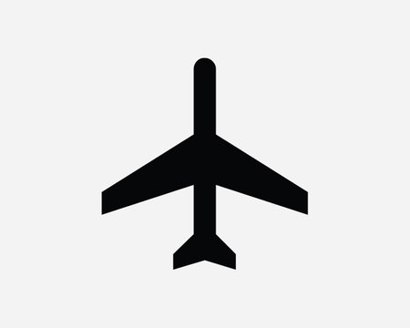 Air Plane Aircraft Aeroplane Flight Airport Aircraft Aviation Airline Black and White Icon Sign Symbol Vector Artwork Clipart Illustrationのイラスト素材
