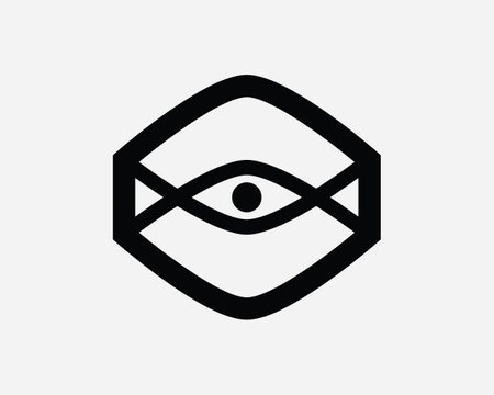 Augmented Reality Icon. AR VR Virtual Reality Symbol. Futuristic Tech Technology AI Sign. Black White Vector Graphic Illustration Clipart Cricut Cutoutのイラスト素材
