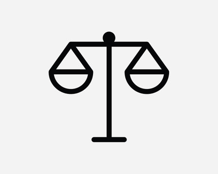 Ethics Equality Equal Scale Balance Justice Law Legal integrity Black and White Icon Sign Symbol Vector Artwork Clipart Illustrationのイラスト素材