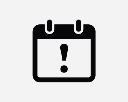 Deadline Icon. Calendar Reminder Event Schedule Appointment Warning Error Symbol. Exclamation Mark Point Sign Vector Graphic Illustration Clipart Fileのイラスト素材