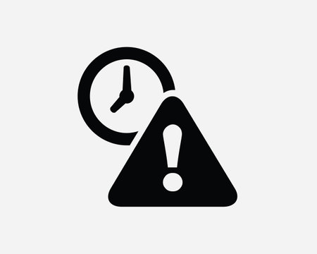 Late Icon. Deadline Time Timer Clock Reminder Alert Expiry Date Symbol. Caution Alarm Rush Risk Error Sign Vector Graphic Illustration Clipart Cricutのイラスト素材