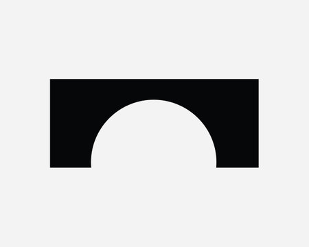 Arch Bridge Icon. Architecture Construction Road Travel Structure Crossing Old. Black White Shape Sign Symbol Illustration Graphic Clipart EPS Vectorのイラスト素材