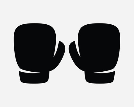 Boxing Gloves Icon Box Punch Punching Sport Competition Fight Hand Protection Black White Sign Symbol Illustration Artwork Graphic Clipart EPS Vectorのイラスト素材