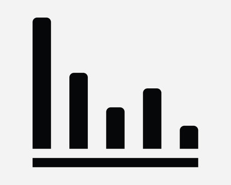 Bar Chart Graph Icon. Business Finance Economy Market Data Research Statistic Black White Sign Symbol Illustration Artwork Graphic Clipart EPS Vectorのイラスト素材