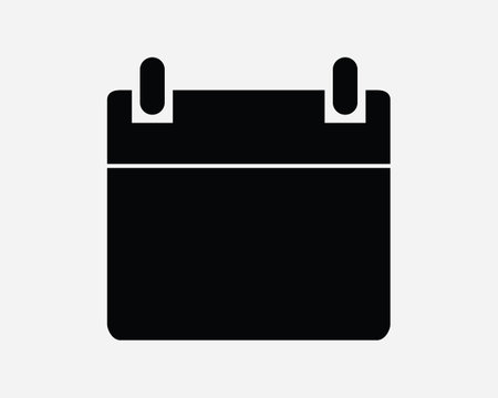 Calendar Icon. Event Deadline Reminder Appointment Schedule Organizer App. Black White Sign Symbol Illustration Artwork Graphic Clipart EPS Vectorのイラスト素材