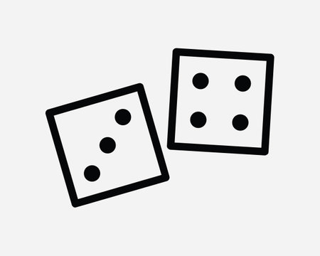 Casino Dice Icon. Gambling Gamble Luck Game Play Fortune Cube Success Betting Black White Sign Symbol Illustration Artwork Graphic Clipart EPS Vectorのイラスト素材