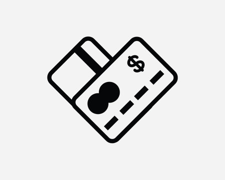 Credit Card Icon. Finance Bank Banking Payment Pay Loan Debit Financial ATM. Black White Sign Symbol Illustration Artwork Graphic Clipart EPS Vectorのイラスト素材
