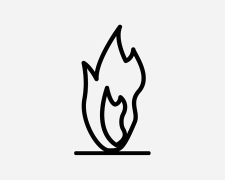 Fire Line Icon Flame Warm Heat Passion Romance Burn Burning Light Blaze Line Outline Shape Black White Graphic Clipart Artwork Symbol Sign Vector EPSのイラスト素材