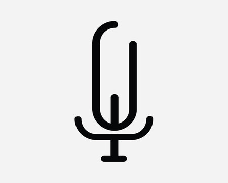 Microphone Icon. Mic Mike Music Podcast Record Radio Studio Media Sound Speech Audio Broadcast. Black White Graphic Clipart Symbol Sign Vector EPSのイラスト素材