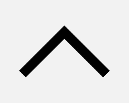 Caret Symbol Icon Arrow Point Pointing Up Pointer North Ahead Enter Entrance Path Black White Outline Shape Vector Clipart Graphic Artwork Sign Symbolのイラスト素材