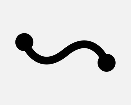 Connecting Points Connect Link Two Path Dots Destination Connector Curve Winding Connection Icon Sign Symbol SVG Illustration Vectorのイラスト素材