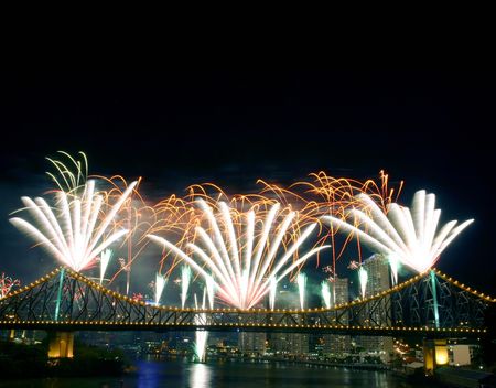 Fireworks with copyspace at the top..の写真素材