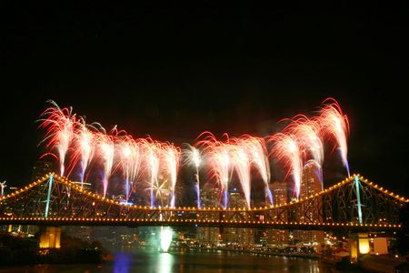 Fireworks with copyspace at the top..の写真素材