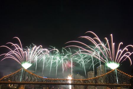 Fireworks with copyspace at the top..の写真素材