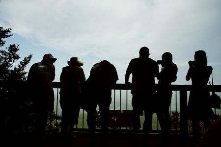 People in line to see the beautiful view of Queensland Landscapeの写真素材
