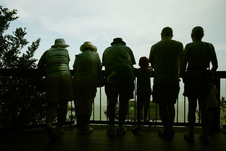 People in line to see the beautiful view of Queensland Landscape