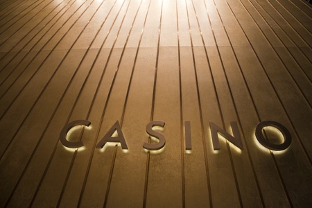 Singapore Casino sign at Marina Bay Resort のeditorial素材