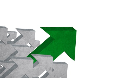 Image of upward arrow sign with green color. Business growth conceptの写真素材