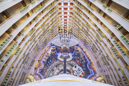 Singapore. November 01, 2017: Image of atrium in the Marina Mandarin Hotel Singapore. A five-star luxury hotel in Singapore.のeditorial素材