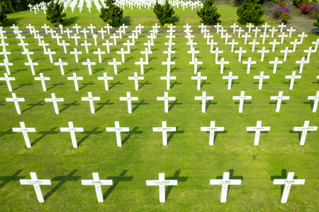 JAKARTA - Indonesia. October 11, 2018: Aerial view of Dutch war graveyard at Ereveld Menteng Pulo in Jakarta, Indonesiaのeditorial素材