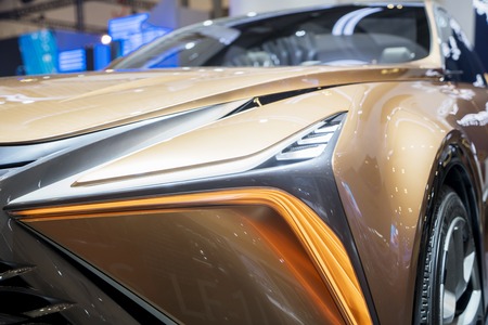 Tangerang - Indonesia. July 24, 2019: Headlamps of Lexus LF-1 Limitless at Gaikindo Indonesia...