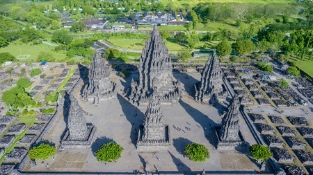 JOGJAKARTA - Indonesia. July 10, 2017: Beautiful landscape of temples in Jogjakarta Indonesiaのeditorial素材