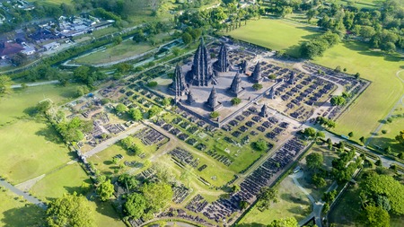 JOGJAKARTA - Indonesia. July 10, 2017: Top view of amazing temple in Jogjakarta Indonesia shot at daylightのeditorial素材