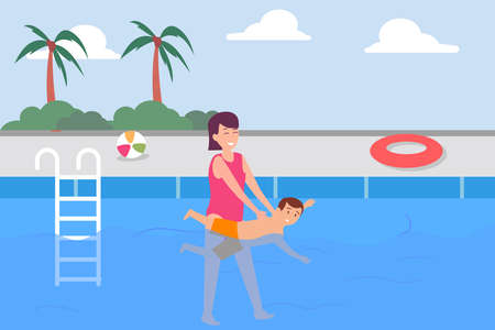 Man in face mask transferring money to e-wallet. Financial vector conceptのイラスト素材