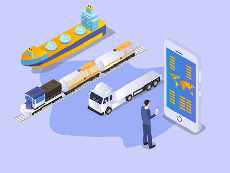 Transportation modes 3D isometric vector concept for banner, website, illustration, landing page,...