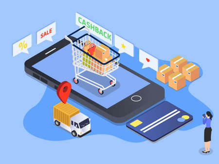 isometric 3d vector concept for banner, website, illustration, landing page, flyer, etc.のイラスト素材
