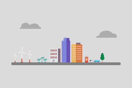 Alternative energy 2D flat vector concept for banner, website, illustration, landing page, flyer, etcのイラスト素材
