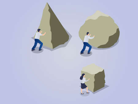 Business problem solution isometric 3d vector concept for banner, website, illustration, landing page, flyer, etc.のイラスト素材