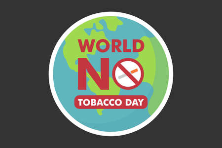 World no tobacco day text with world map background and stop smoking signのイラスト素材