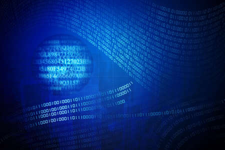 Image of binary code particles floating in cyberspace