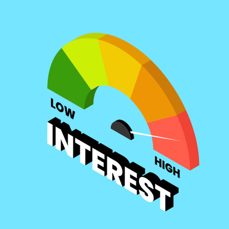 Interest rate measurement scale isometric 3d vector illustration concept for banner, website,...
