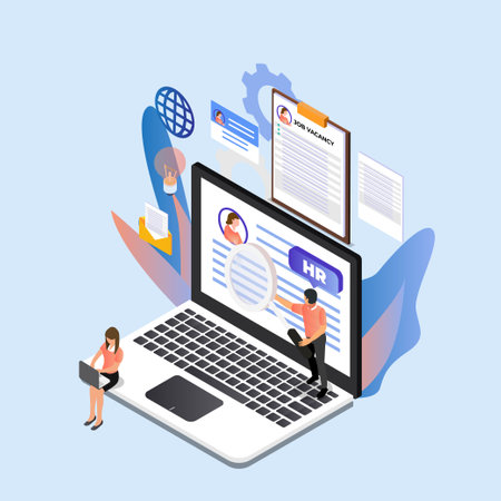 Company looking at profile to recruit new employeeのイラスト素材