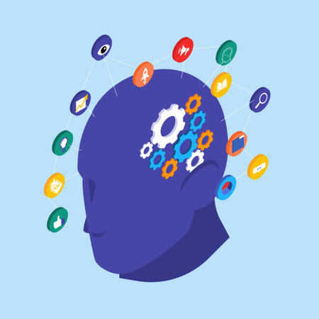 Growing mind - learning new skills isometric 3d vector illustration concept for banner, website, illustration, landing page, flyer, etc.のイラスト素材