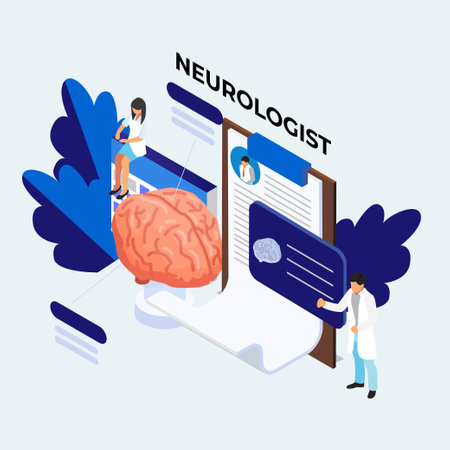 Neurologist isometric 3d vector illustration concept for banner, website, illustration, landing page, template, etcのイラスト素材