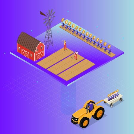 Defi - Yield farming cryptocurrency isometric 3d vector concept for banner, website, illustration, landing page, flyer, etc.のイラスト素材