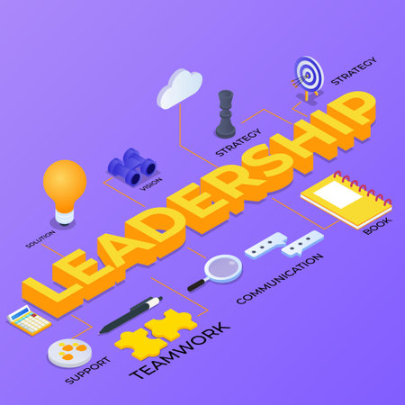 Business leadership isometric 3d vector concept for banner, website, illustration, landing page, flyer, etc.のイラスト素材