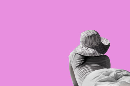 Backview of a woman relaxing