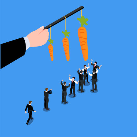 Employee motivation method with reward isometric 3d vector illustration concept for banner, website, illustration, landing page, flyer, etc.のイラスト素材