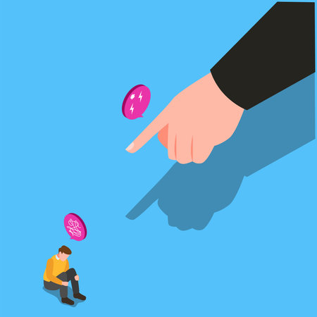 Fear of failure, loser afraid of business mistake, anxiety or stressed from work pressure 3d isometric vector illustration concept for banner, website, landing page, ads, flyer templateのイラスト素材
