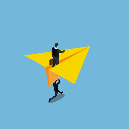 Mentor or support employee to success 3d isometric vector illustration concept for banner, website, landing page, ads, flyer templateのイラスト素材