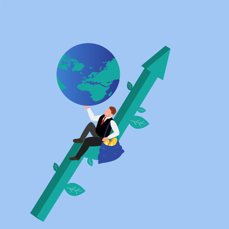 Business going green, environment eco friendly 3d isometric vector illustration concept for banner, website, landing page, ads, flyer templateのイラスト素材