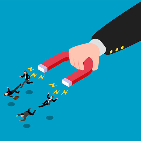 Human resource recruiting candidates or talents 3d isometric vector illustration concept for banner, website, landing page, ads, flyer templateのイラスト素材