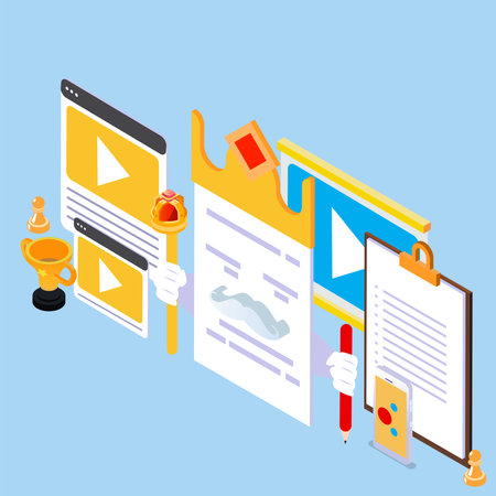 Digital entrepreneur with content strategy 3d vector illustration concept for banner, website, illustration, landing page, flyer, etc.のイラスト素材