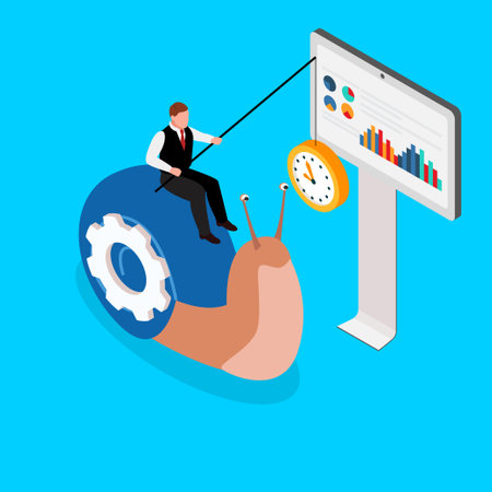 Businessman with slowly growth business 3d vector illustration concept for banner, website, illustration, landing page, flyer, etcのイラスト素材